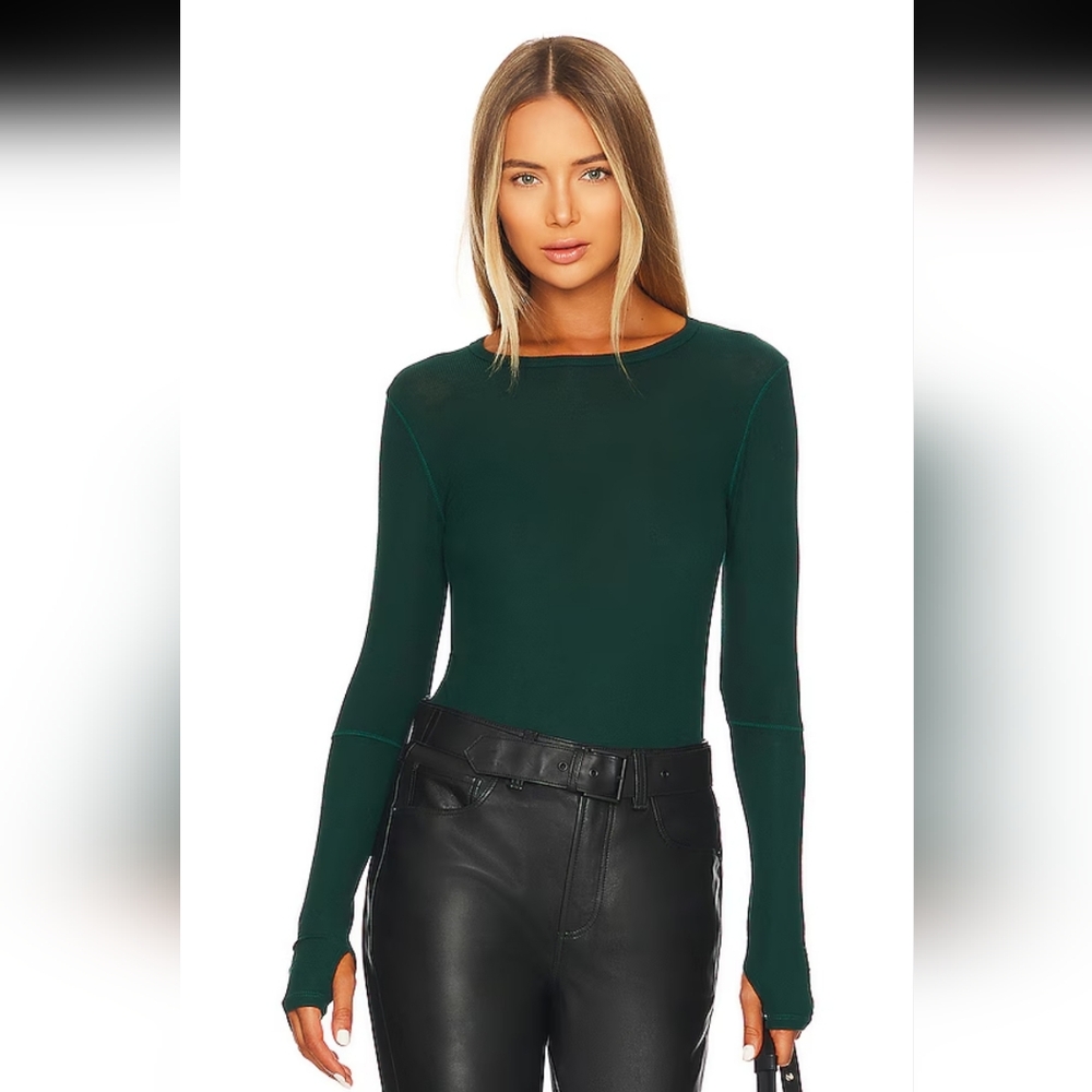 Mechael Lauren Elegant Green Long Sleeve Top